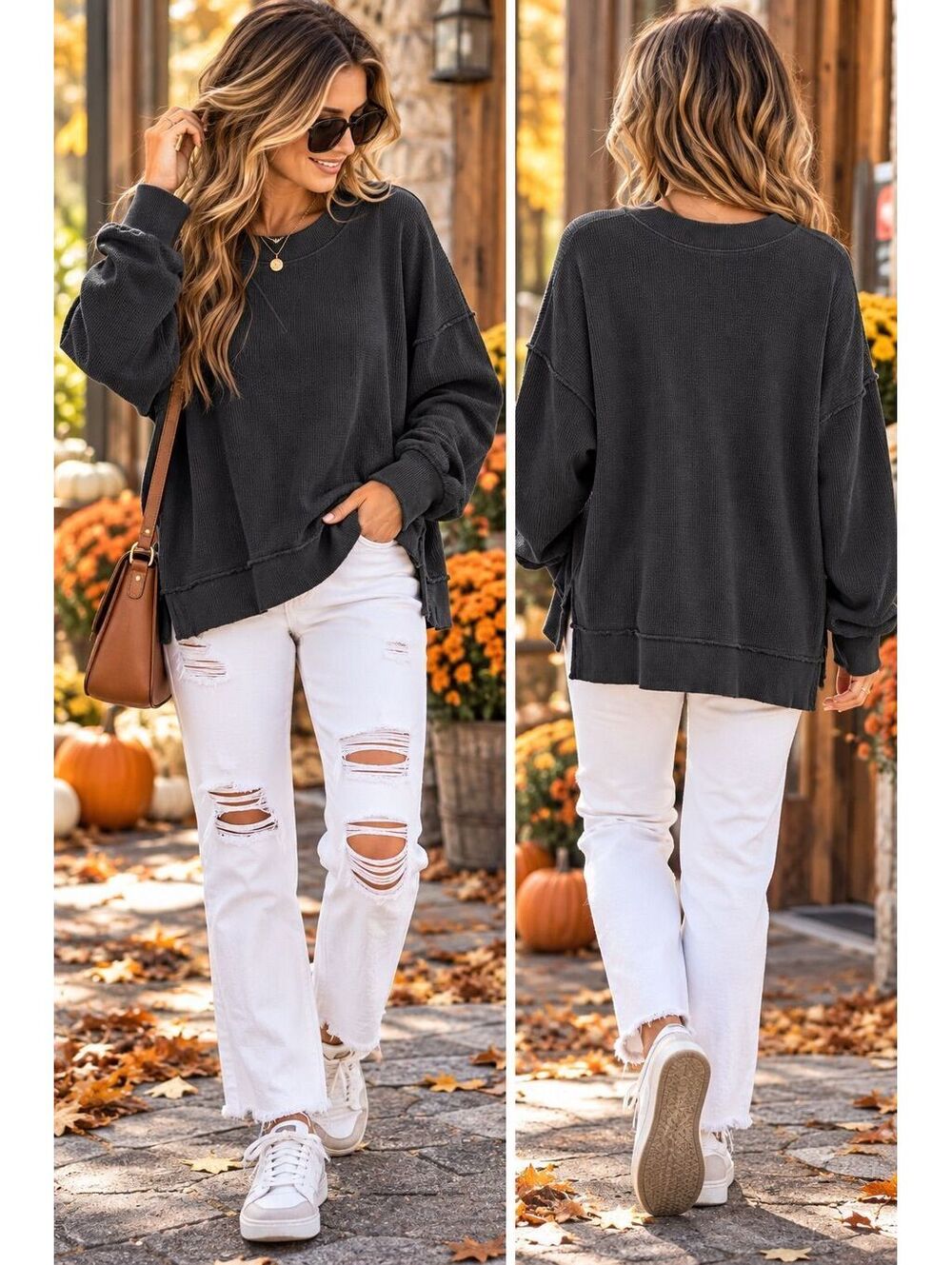 Aerie waffle pullover oversized XS